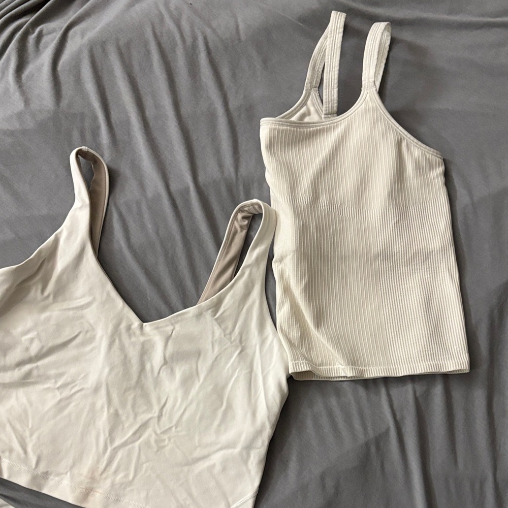 2 lululemon tanks white & bone
